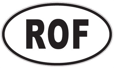 ROF - 3 Letter Initials Oval Sticker