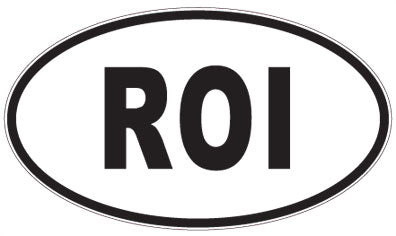 ROI - 3 Letter Initials Oval Sticker