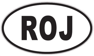 ROJ - 3 Letter Initials Oval Sticker