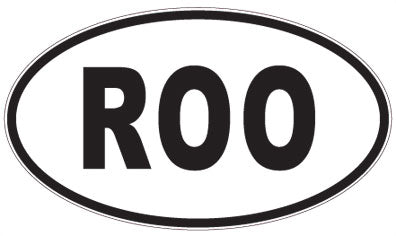 ROO - 3 Letter Initials Oval Sticker