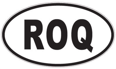 ROQ - 3 Letter Initials Oval Sticker
