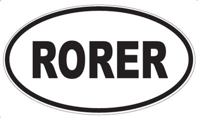 RORER - Oval Sticker