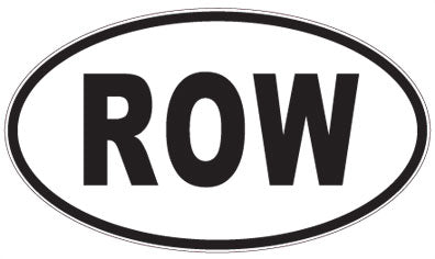 ROW - 3 Letter Initials Oval Sticker