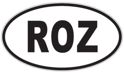 ROZ - 3 Letter Initials Oval Sticker