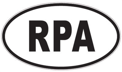 RPA - 3 Letter Initials Oval Sticker
