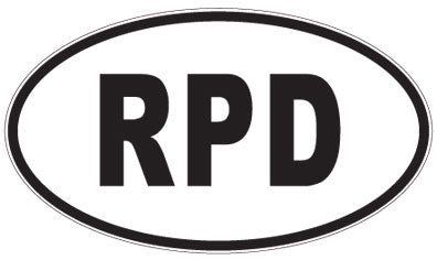 RPD - 3 Letter Initials Oval Sticker