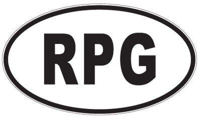 RPG - 3 Letter Initials Oval Sticker
