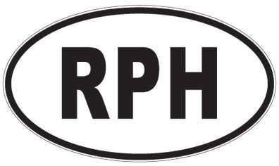 RPH - 3 Letter Initials Oval Sticker