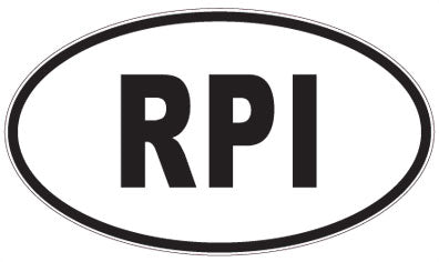 RPI - 3 Letter Initials Oval Sticker