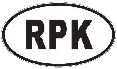 RPK - 3 Letter Initials Oval Sticker