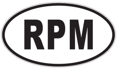 RPM - 3 Letter Initials Oval Sticker