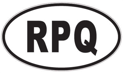RPQ - 3 Letter Initials Oval Sticker