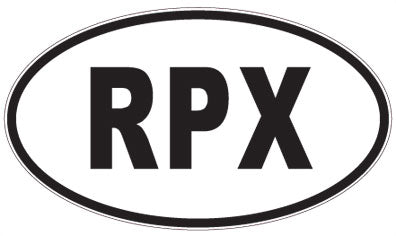 RPX - 3 Letter Initials Oval Sticker
