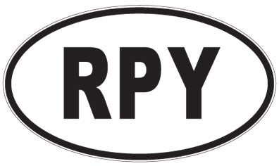 RPY - 3 Letter Initials Oval Sticker