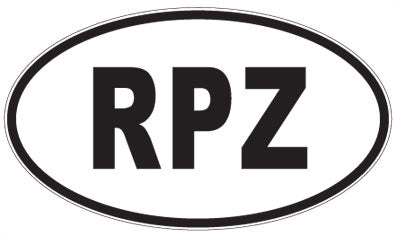 RPZ - 3 Letter Initials Oval Sticker