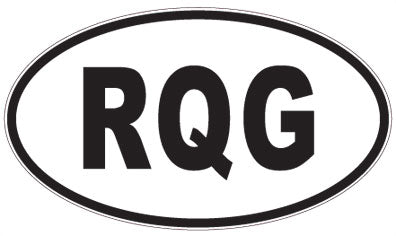 RQG - 3 Letter Initials Oval Sticker