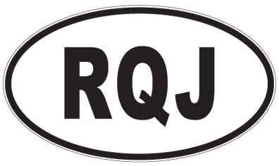RQJ - 3 Letter Initials Oval Sticker