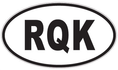 RQK - 3 Letter Initials Oval Sticker