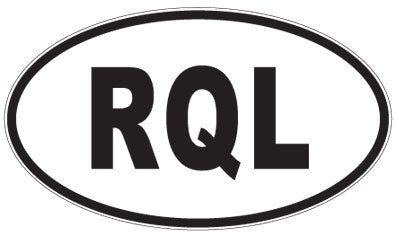 RQL - 3 Letter Initials Oval Sticker