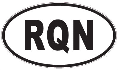 RQN - 3 Letter Initials Oval Sticker