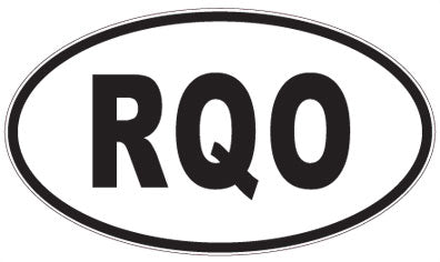 RQO - 3 Letter Initials Oval Sticker