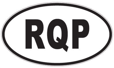 RQP - 3 Letter Initials Oval Sticker