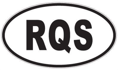 RQS - 3 Letter Initials Oval Sticker