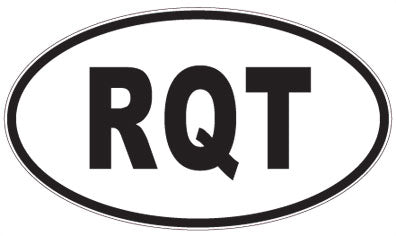 RQT - 3 Letter Initials Oval Sticker