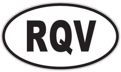 RQV - 3 Letter Initials Oval Sticker