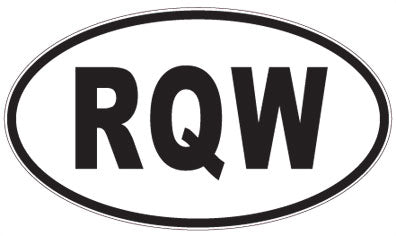 RQW - 3 Letter Initials Oval Sticker