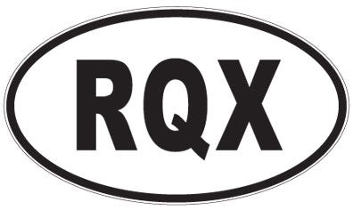 RQX - 3 Letter Initials Oval Sticker