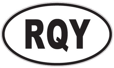 RQY - 3 Letter Initials Oval Sticker