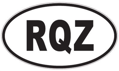RQZ - 3 Letter Initials Oval Sticker