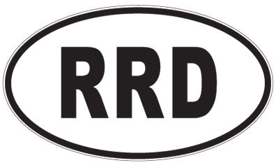 RRD - 3 Letter Initials Oval Sticker