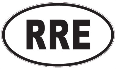 RRE - 3 Letter Initials Oval Sticker