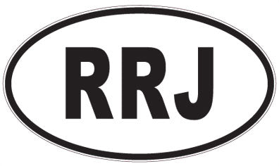 RRJ - 3 Letter Initials Oval Sticker