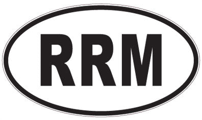 RRM - 3 Letter Initials Oval Sticker