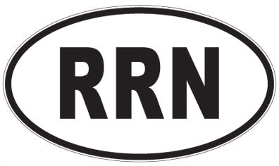 RRN - 3 Letter Initials Oval Sticker