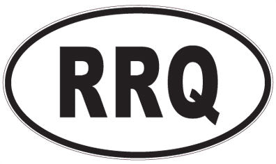 RRQ - 3 Letter Initials Oval Sticker