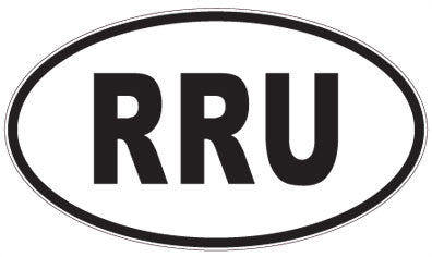 RRU - 3 Letter Initials Oval Sticker