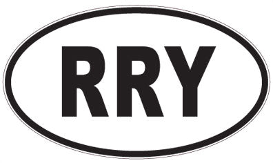 RRY - 3 Letter Initials Oval Sticker