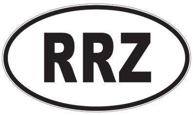 RRZ - 3 Letter Initials Oval Sticker