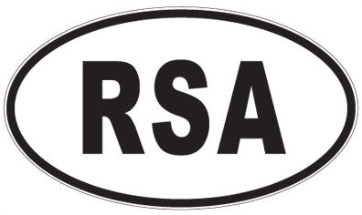 RSA - 3 Letter Initials Oval Sticker