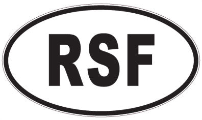 RSF - 3 Letter Initials Oval Sticker