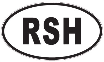 RSH - 3 Letter Initials Oval Sticker