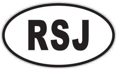 RSJ - 3 Letter Initials Oval Sticker