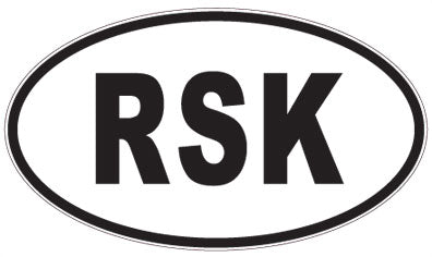RSK - 3 Letter Initials Oval Sticker