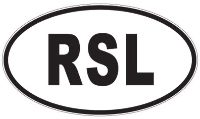 RSL - 3 Letter Initials Oval Sticker
