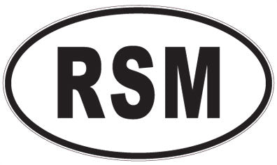 RSM - 3 Letter Initials Oval Sticker