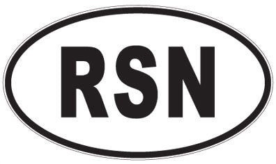 RSN - 3 Letter Initials Oval Sticker
